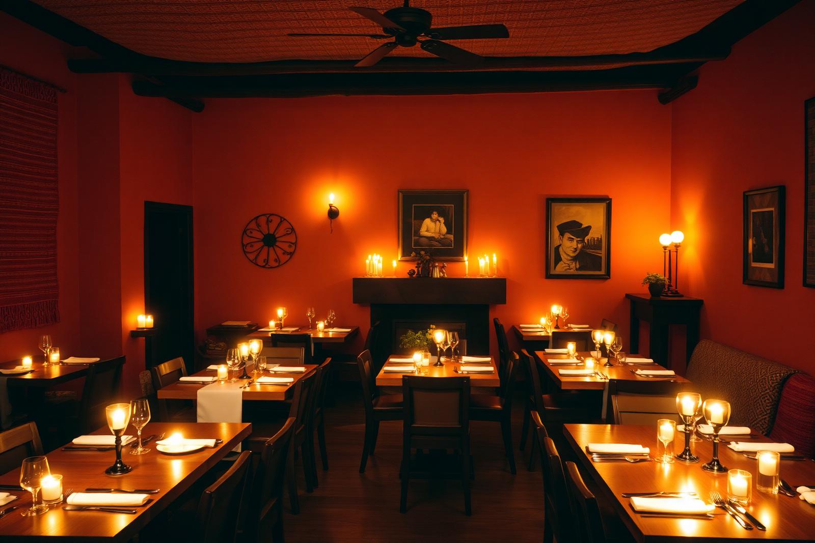 The dining room on a warm evening